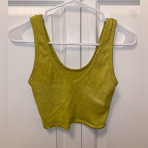 Mustard yellow cropped tank top XS